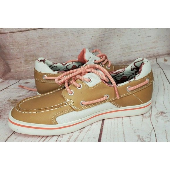 XTRATUF Salmon Sisters Finatic 2 Pink Tan Octopus Deck Shoes Size 7 - Picture 9 of 12